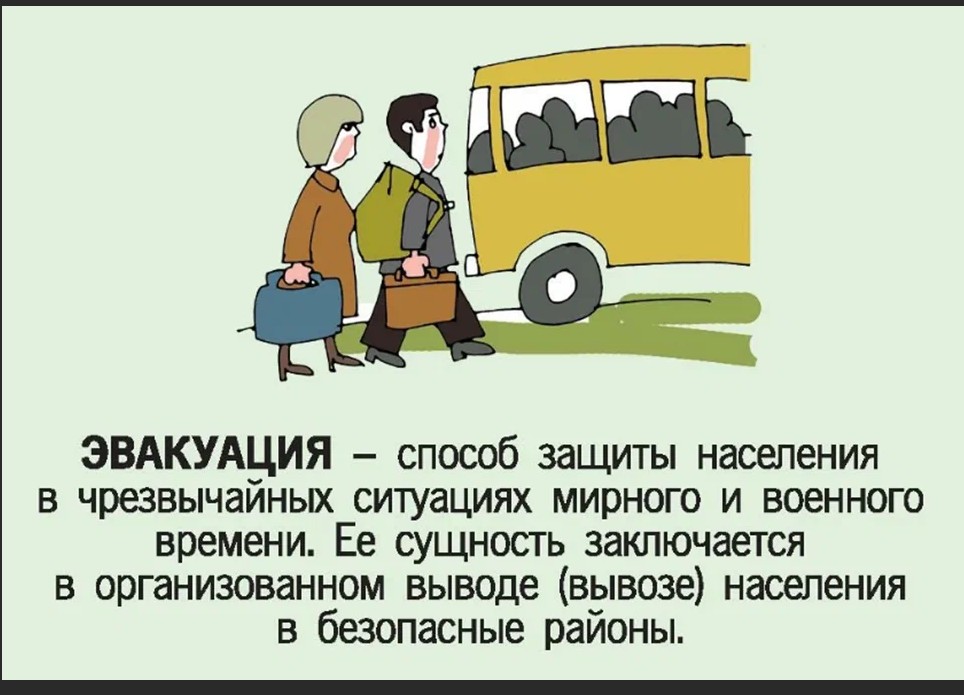 Правила поведения населения при эвакуации во время ЧС.